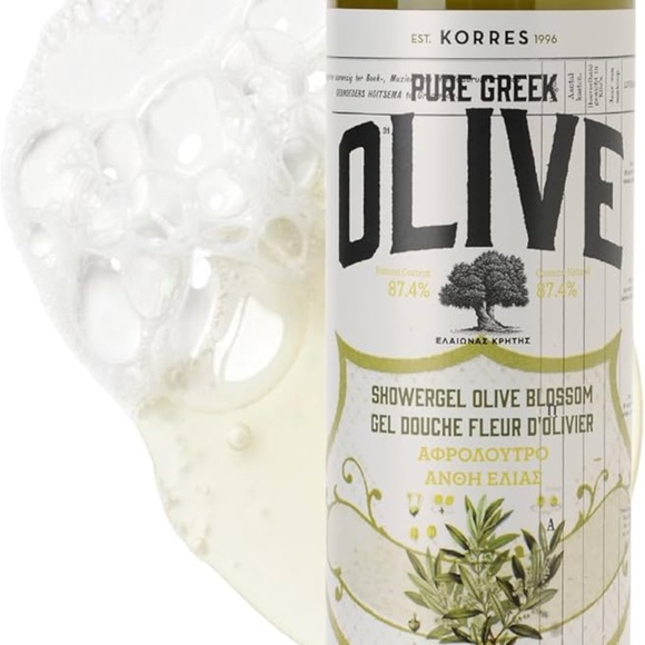 Korres Olive Blossom Shower Gel with Green and White Design - Picture 1 of 4